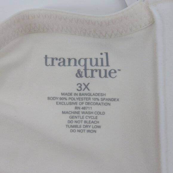 Tranquil & True Womens Plus Size 3X Bra Wire Free Lightly Lined Solid White NEW - Picture 10 of 15